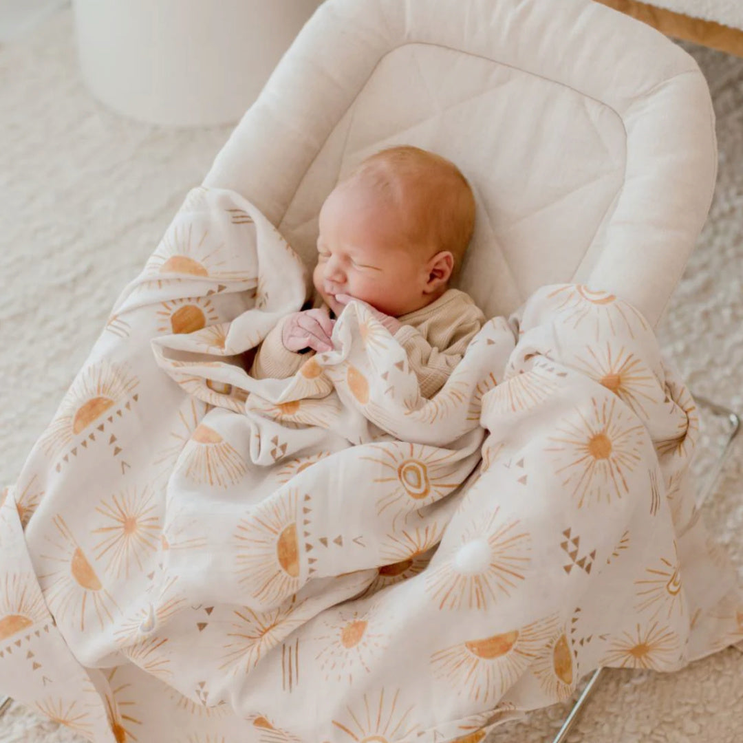 BAMBELLA DESIGNS BAMBOO COTTON MUSLIN SWADDLE WRAP - BOHEMIAN SUNSHINE