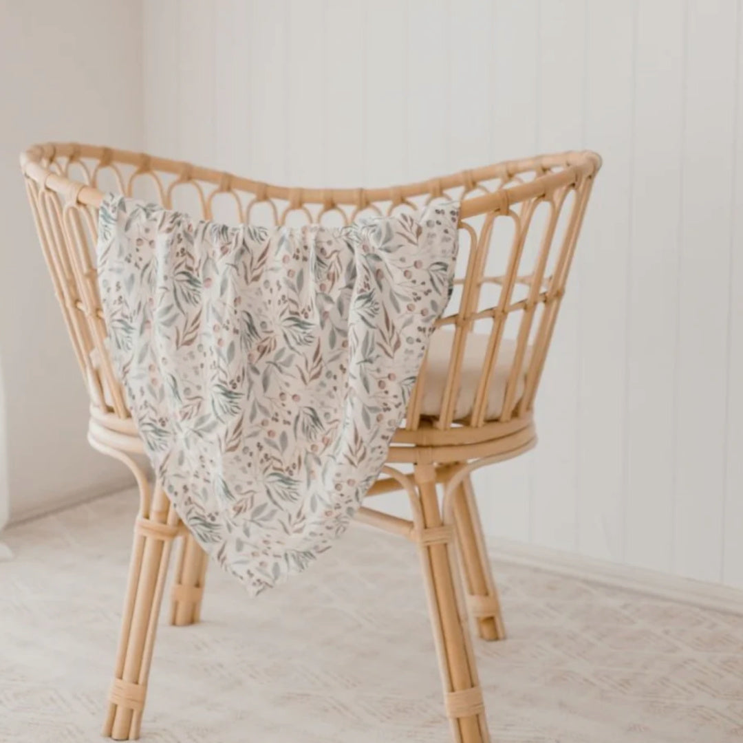 BAMBELLA DESIGNS BAMBOO COTTON MUSLIN SWADDLE WRAP - BOTANICAL