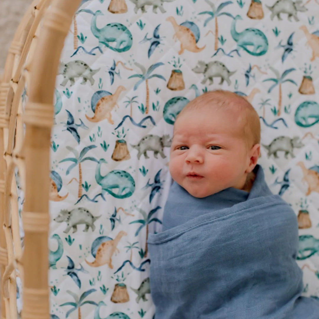 BAMBELLA DESIGNS BAMBOO COTTON MUSLIN SWADDLE WRAP - STORM