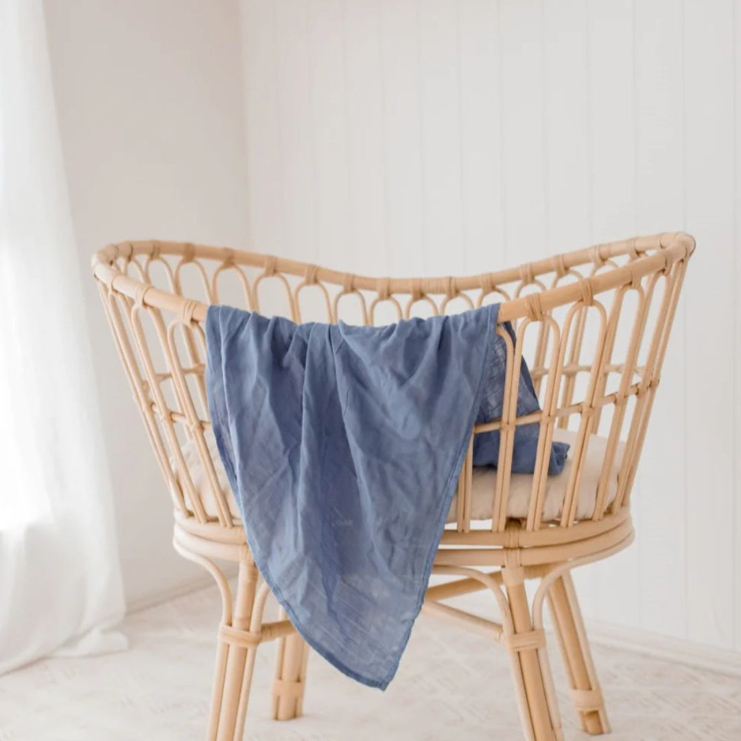 BAMBELLA DESIGNS BAMBOO COTTON MUSLIN SWADDLE WRAP - STORM