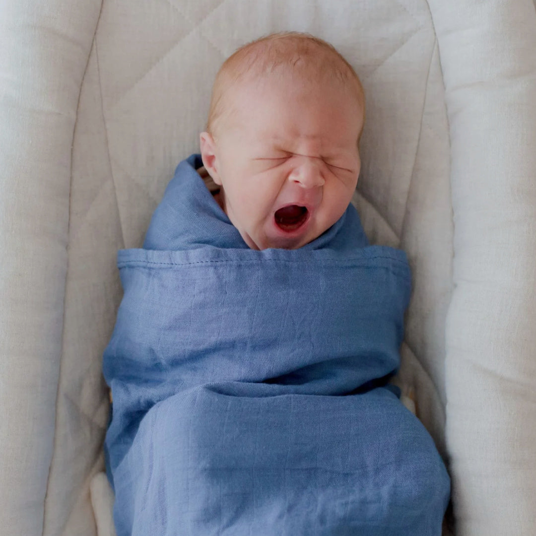 BAMBELLA DESIGNS BAMBOO COTTON MUSLIN SWADDLE WRAP - STORM