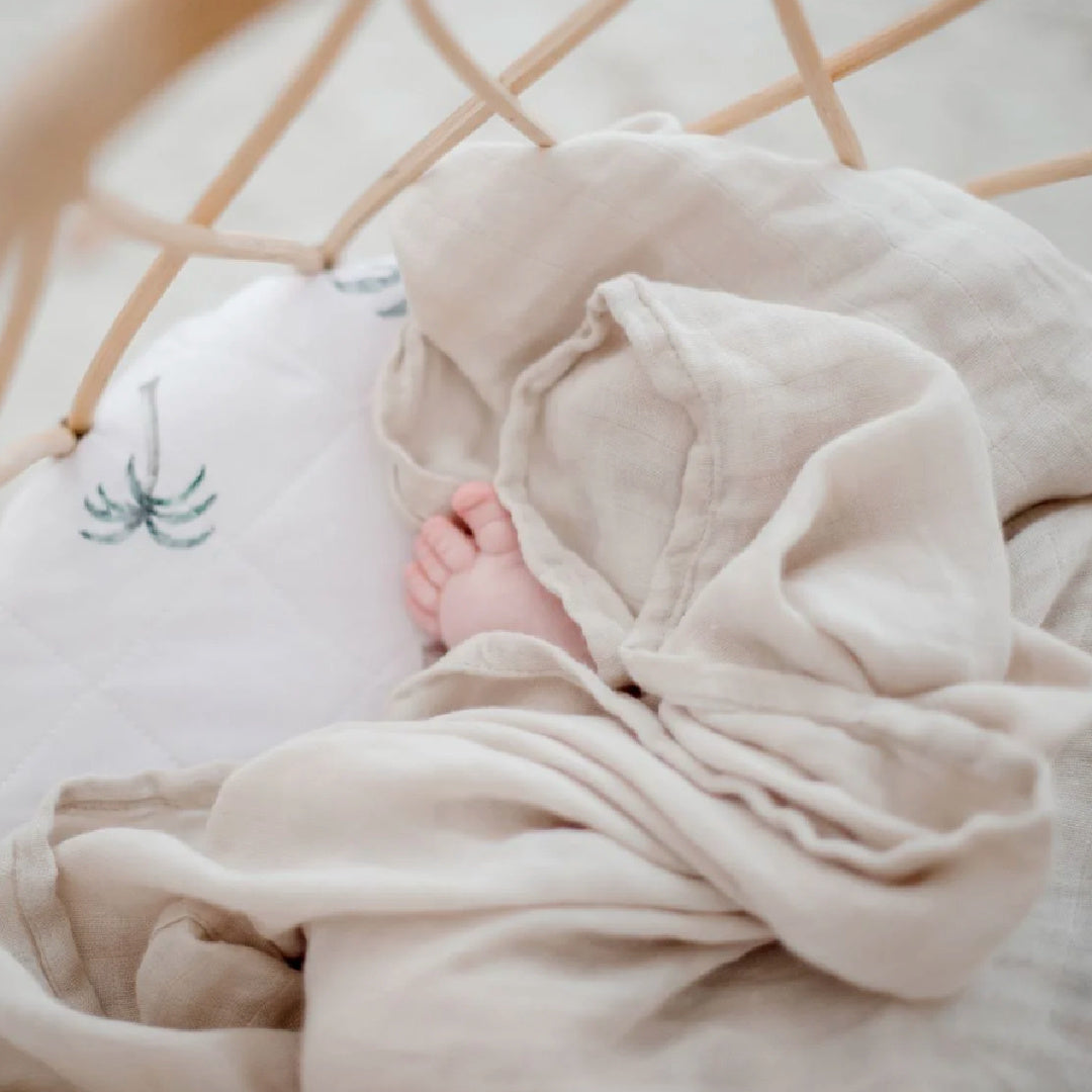 BAMBELLA DESIGNS BAMBOO COTTON MUSLIN SWADDLE WRAP - VANILLA