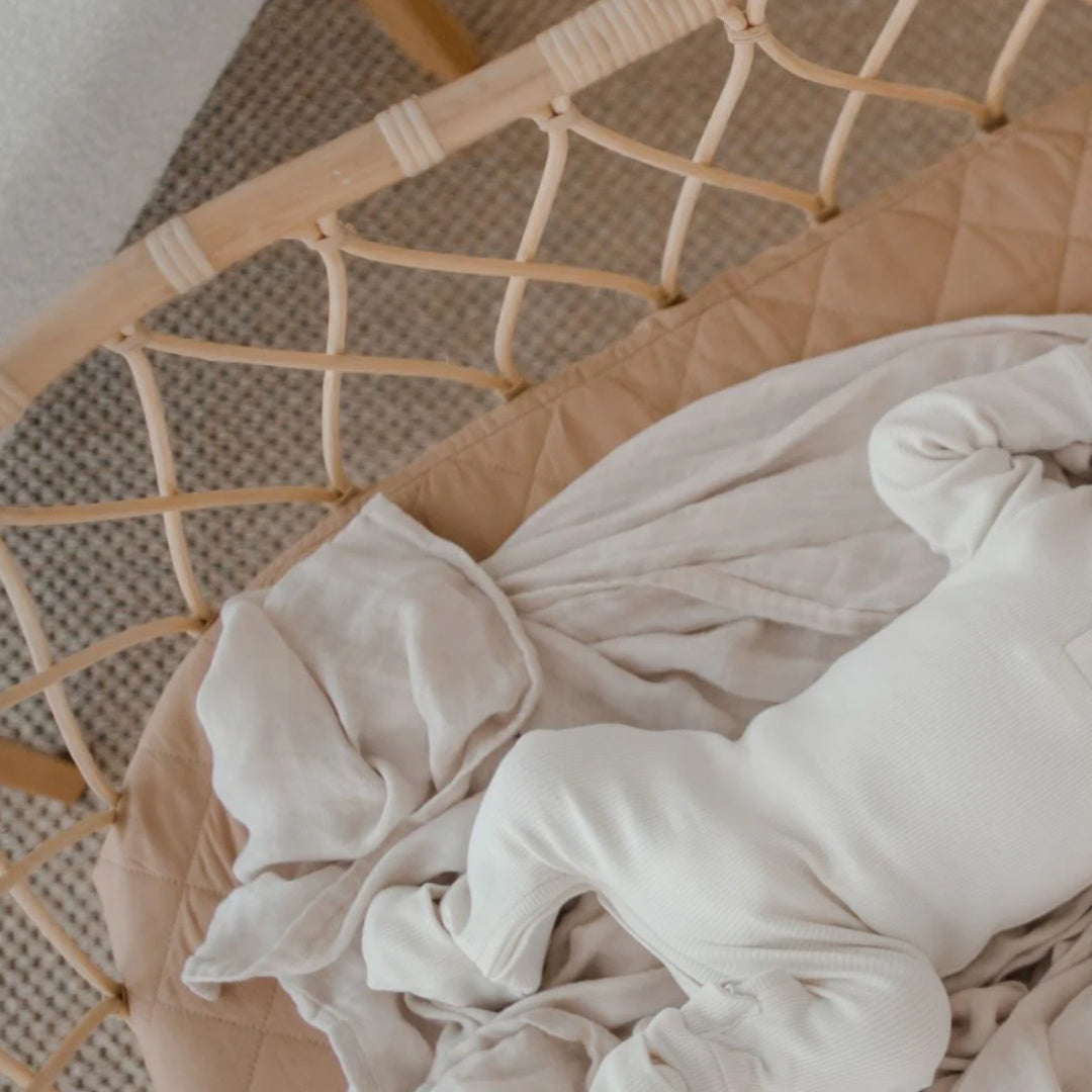 BAMBELLA DESIGNS BAMBOO COTTON MUSLIN SWADDLE WRAP - VANILLA