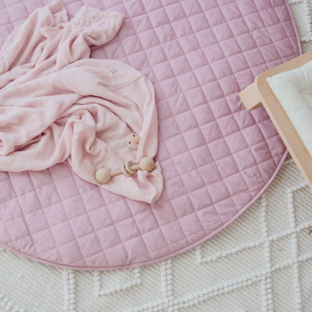 BAMBELLA DESIGNS *NEW* WATERPROOF PADDED PLAY MAT - DUSTY MAUVE