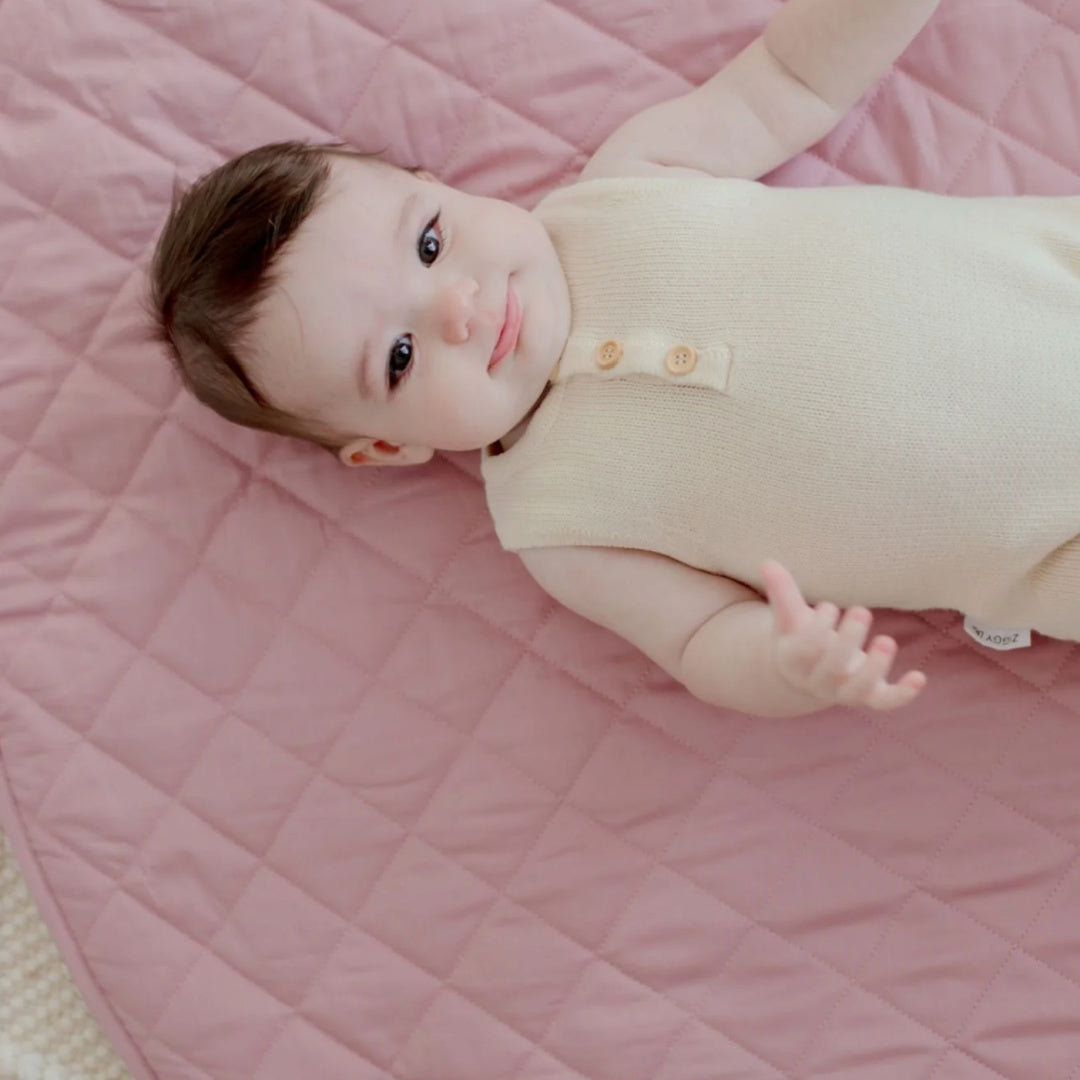 BAMBELLA DESIGNS *NEW* WATERPROOF PADDED PLAY MAT - DUSTY MAUVE