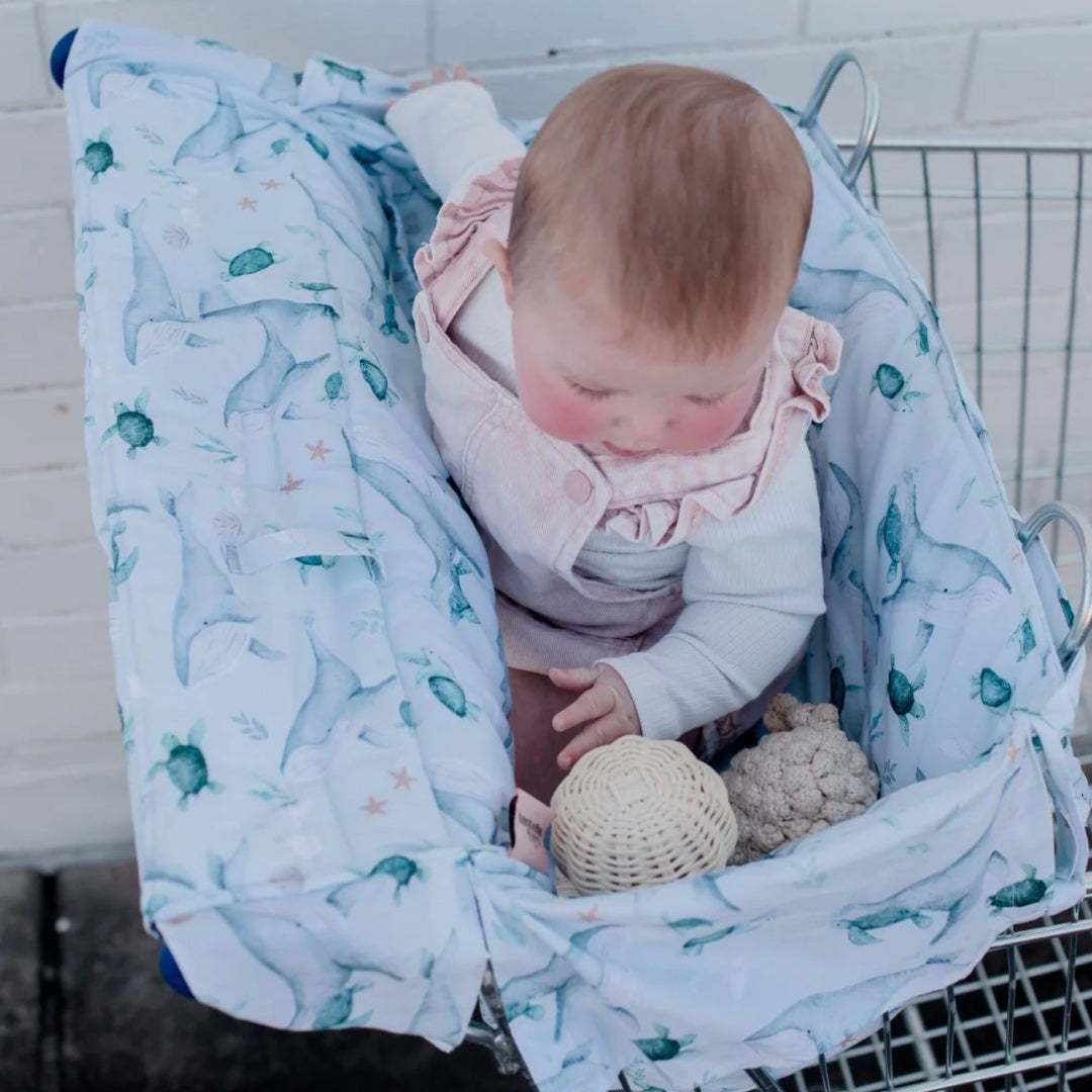 BAMBELLA DESIGNS UNIVERSAL PADDED TROLLEY LINER - TURTLE BAY