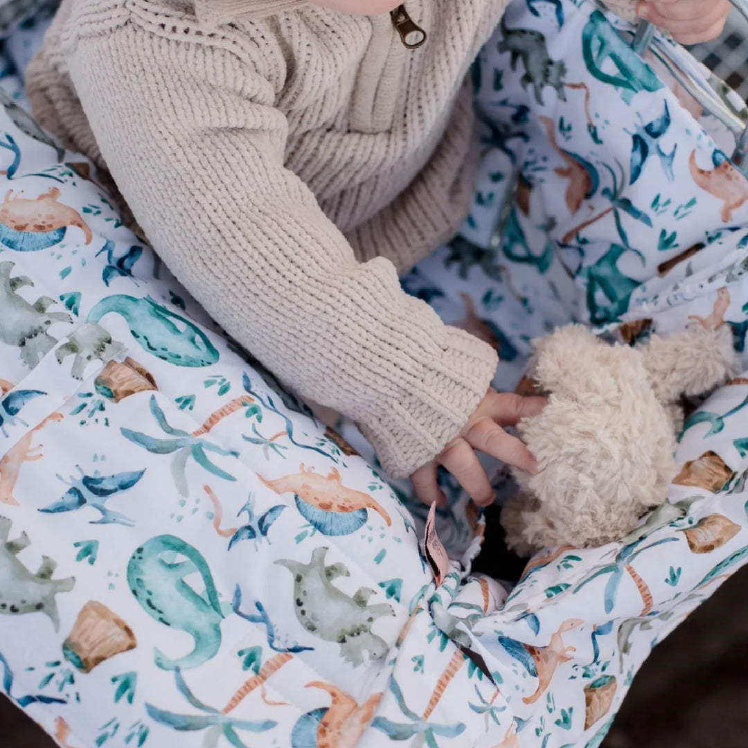 BAMBELLA DESIGNS UNIVERSAL PADDED TROLLEY LINER - WILD DINOSAURS