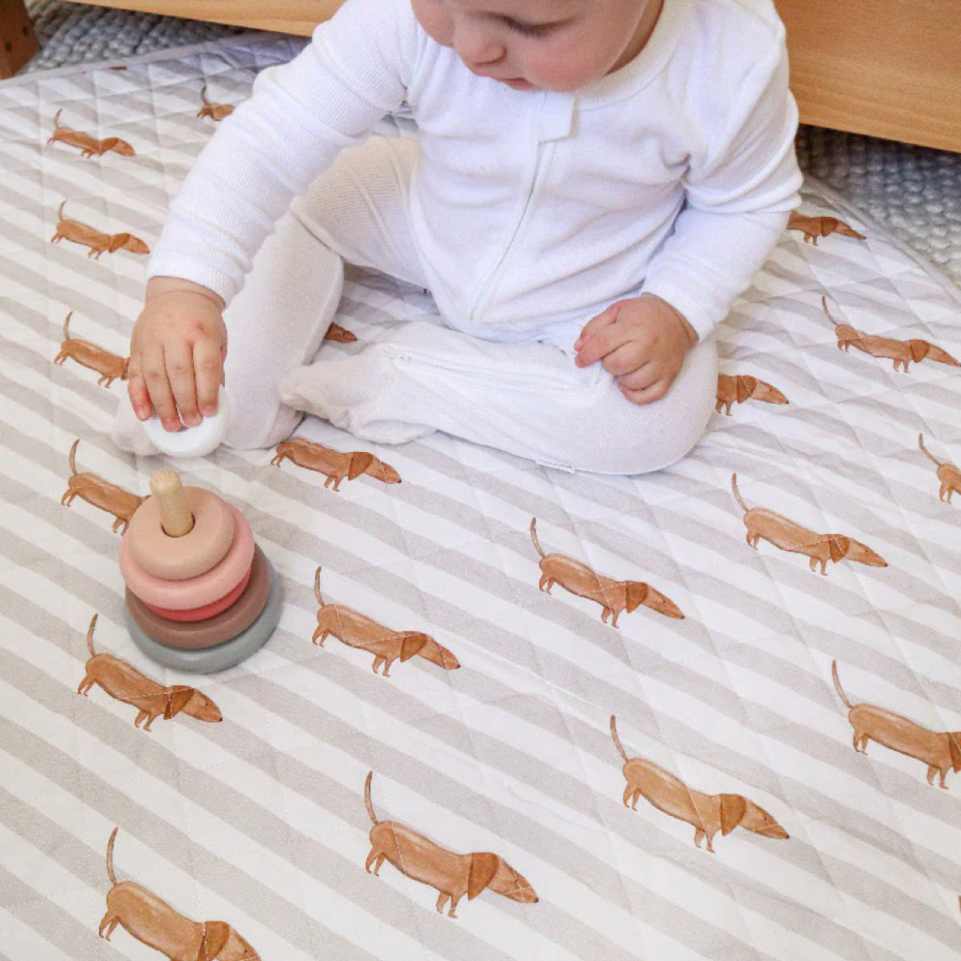 BAMBELLA DESIGNS *NEW* WATERPROOF PADDED PLAY MAT - DACHSHUND DAYS
