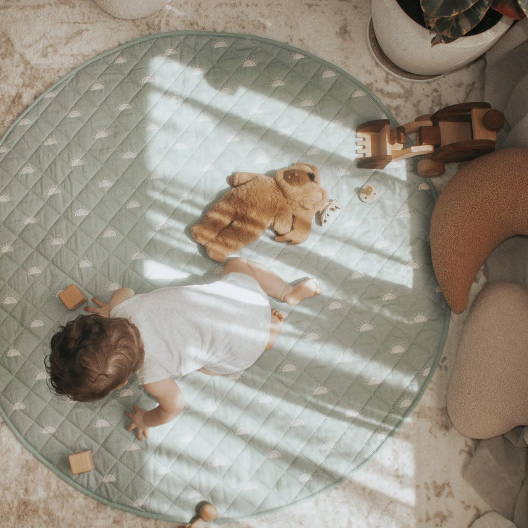BAMBELLA DESIGNS *NEW* WATERPROOF PADDED PLAY MAT - SAGE SUNSHINE