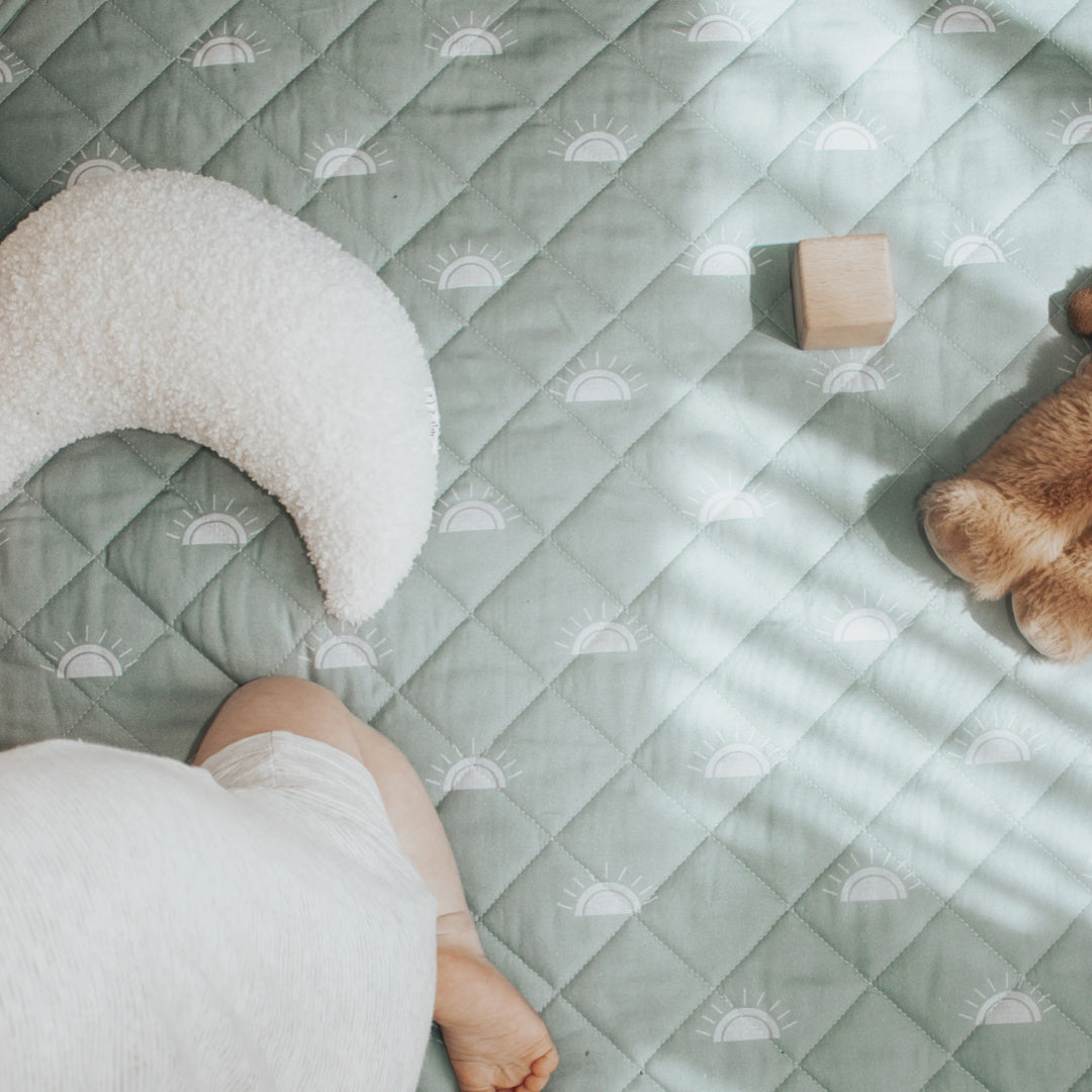 BAMBELLA DESIGNS *NEW* WATERPROOF PADDED PLAY MAT - SAGE SUNSHINE