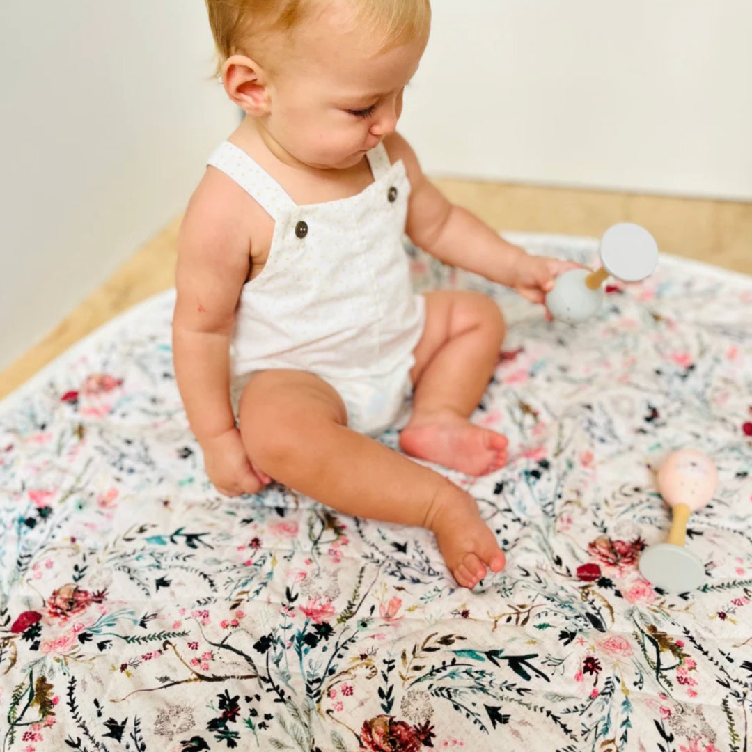 BAMBELLA DESIGNS *NEW* WATERPROOF PADDED PLAY MAT - WILDFLOWERS