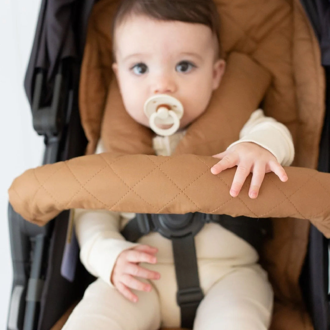 BAMBELLA DESIGNS PRAM BAR COVER - CHESTNUT | QUILTED