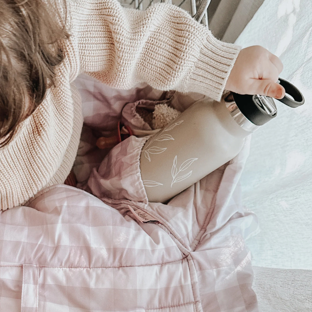 BAMBELLA DESIGNS UNIVERSAL PADDED TROLLEY LINER - BLUSH GINGHAM