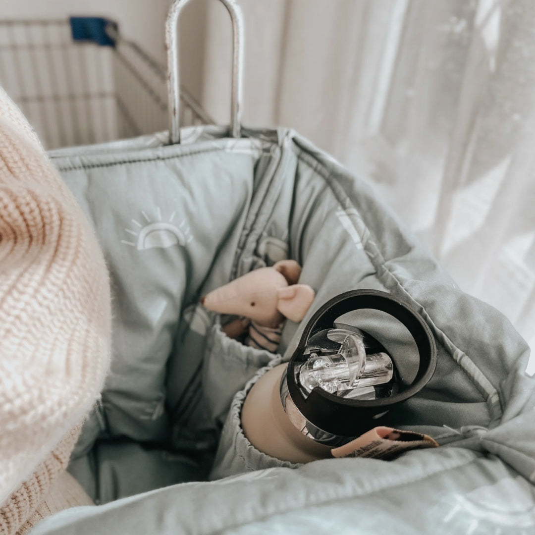 BAMBELLA DESIGNS UNIVERSAL PADDED TROLLEY LINER - SAGE SUNSHINE