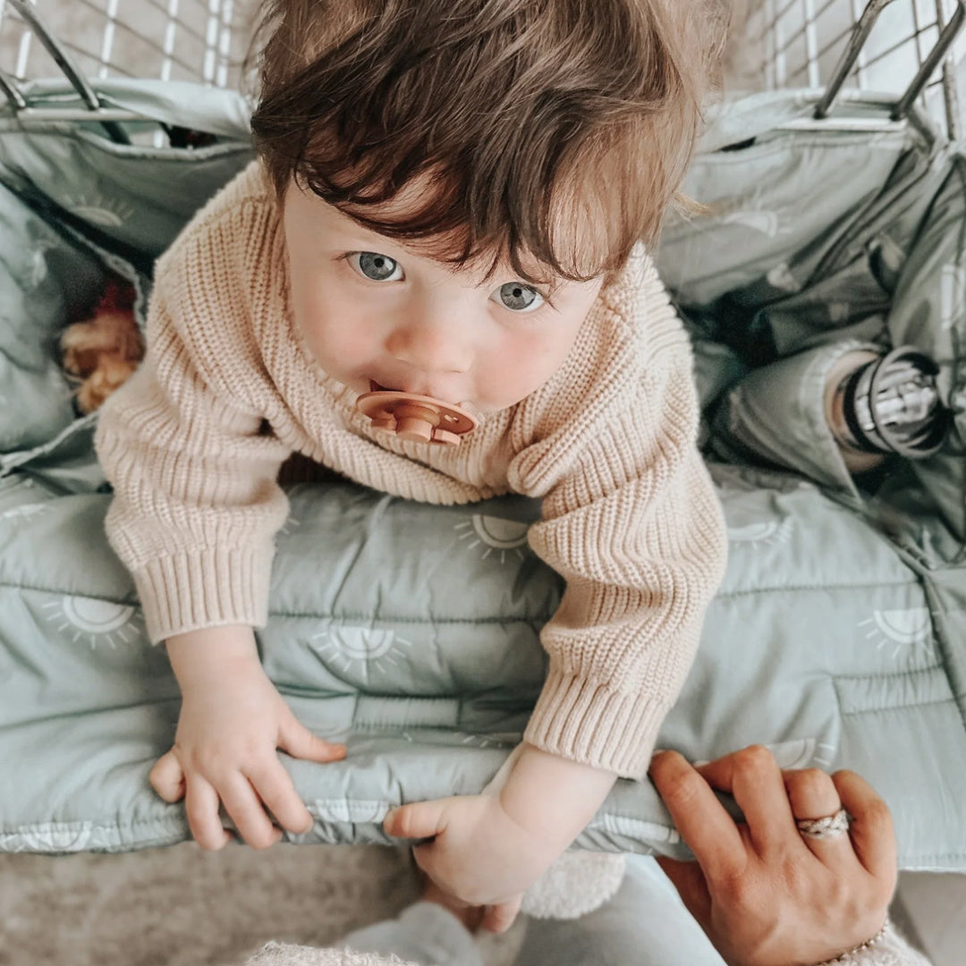 BAMBELLA DESIGNS UNIVERSAL PADDED TROLLEY LINER - SAGE SUNSHINE