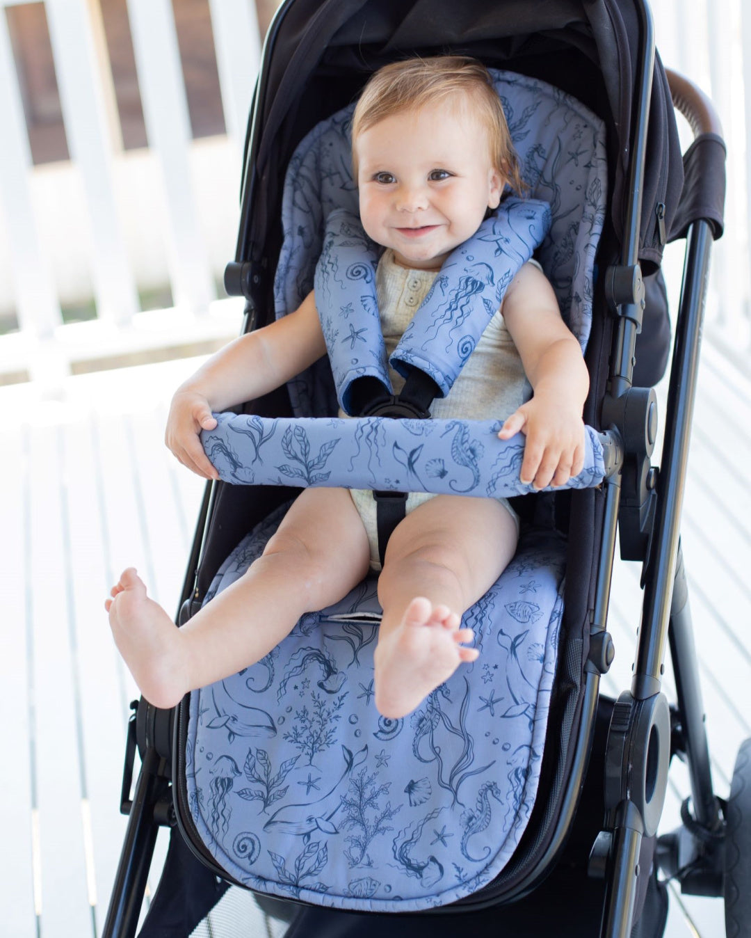 BAMBELLA DESIGNS UNIVERSAL PRAM LINER - UNDER THE SEA