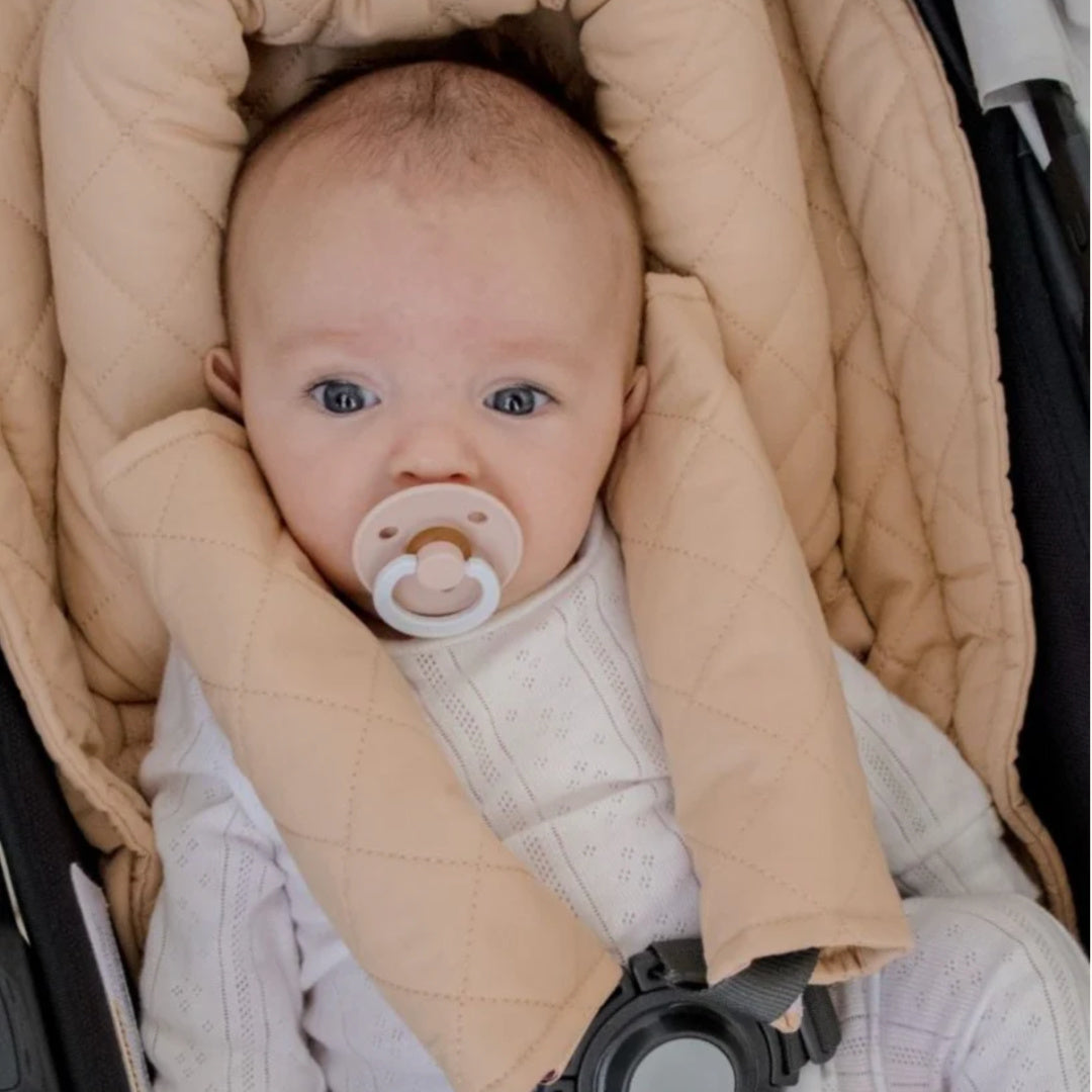 BAMBELLA DESIGNS PRAM HARNESS COVER - NUDE | QUILTED