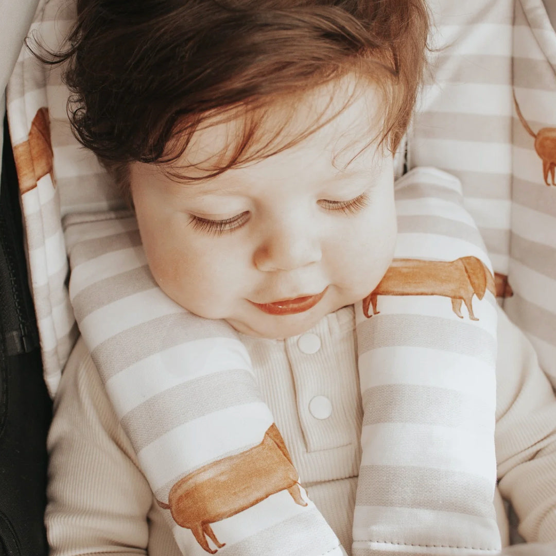 BAMBELLA DESIGNS PRAM HARNESS COVER - DACHSHUND DAYS