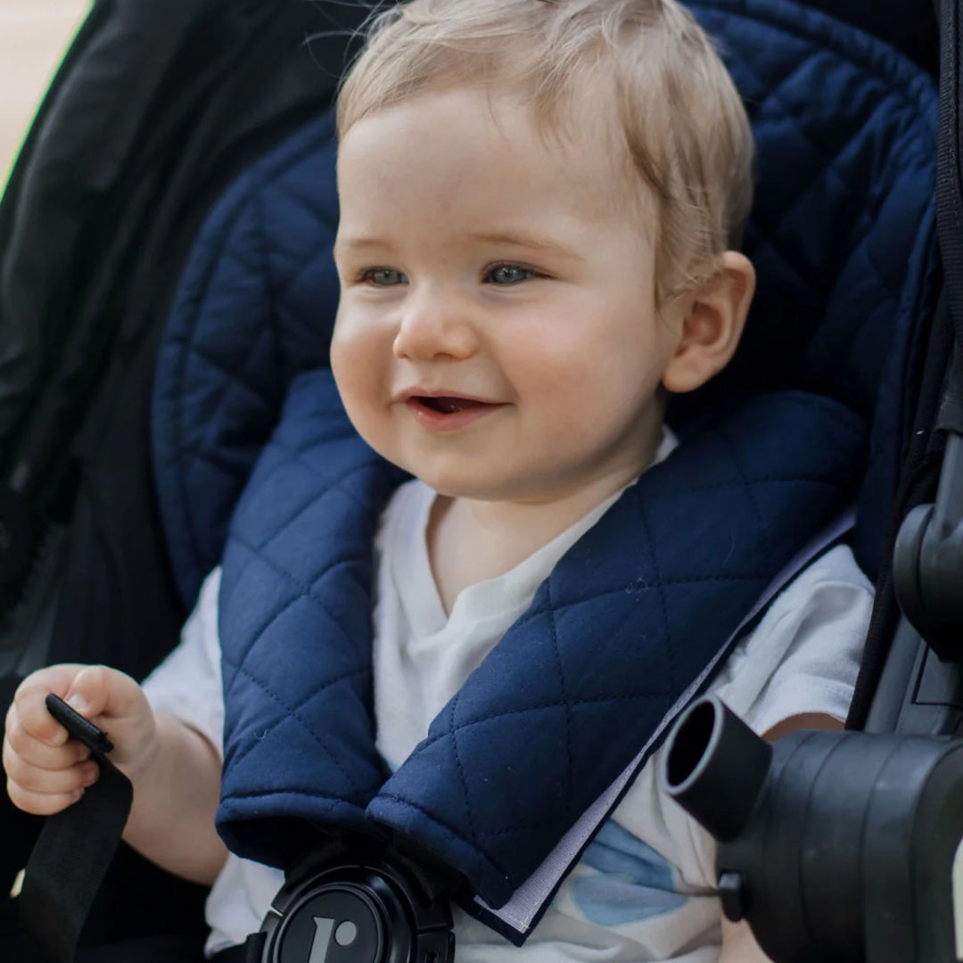 BAMBELLA DESIGNS PRAM HARNESS COVER - NAVY | QUILTED