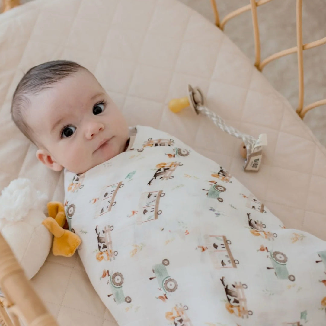 BAMBELLA DESIGNS BAMBOO COTTON MUSLIN SWADDLE WRAP - OAKWOOD FARM