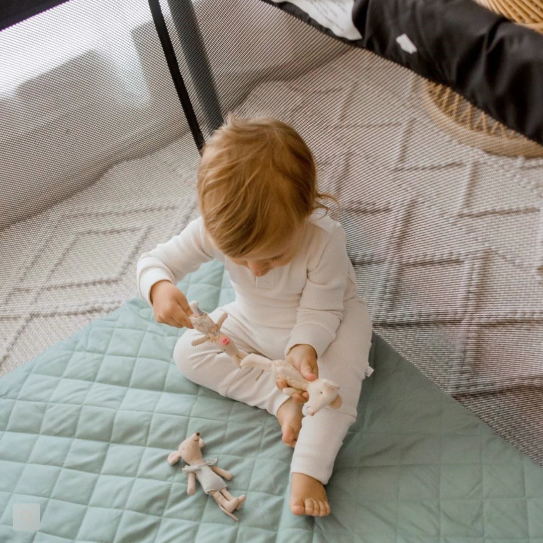 BAMBELLA DESIGNS WATERPROOF PORTACOT/TRAVEL COT FITTED SHEET - LAGOON