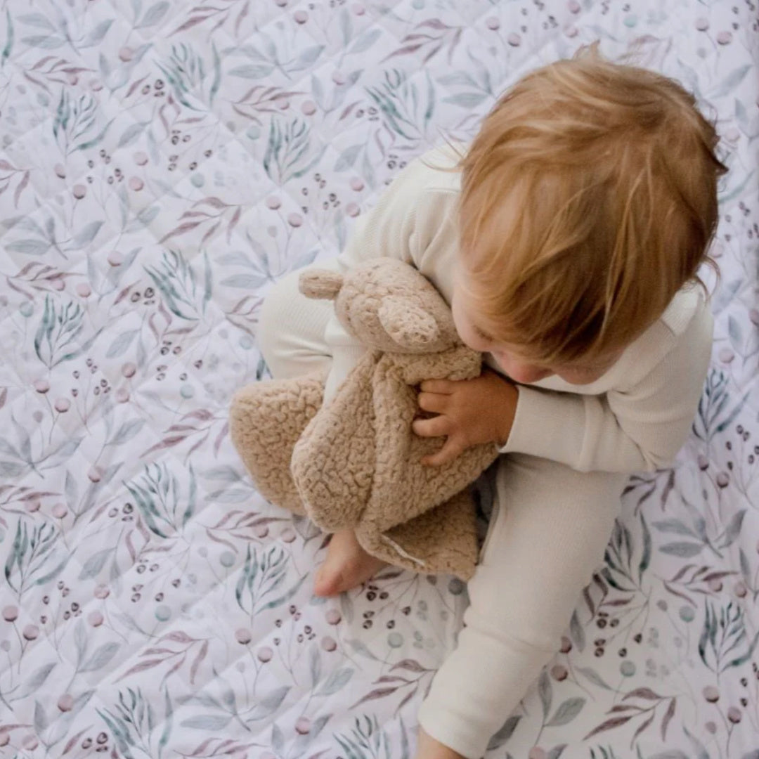 BAMBELLA DESIGNS WATERPROOF PORTACOT/TRAVEL COT FITTED SHEET - BOTANICAL