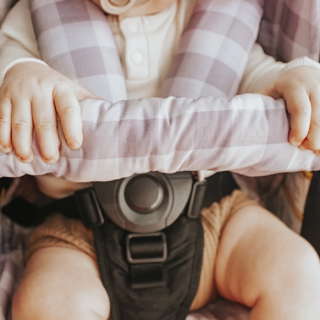 BAMBELLA DESIGNS PRAM BAR COVER - FAWN GINGHAM