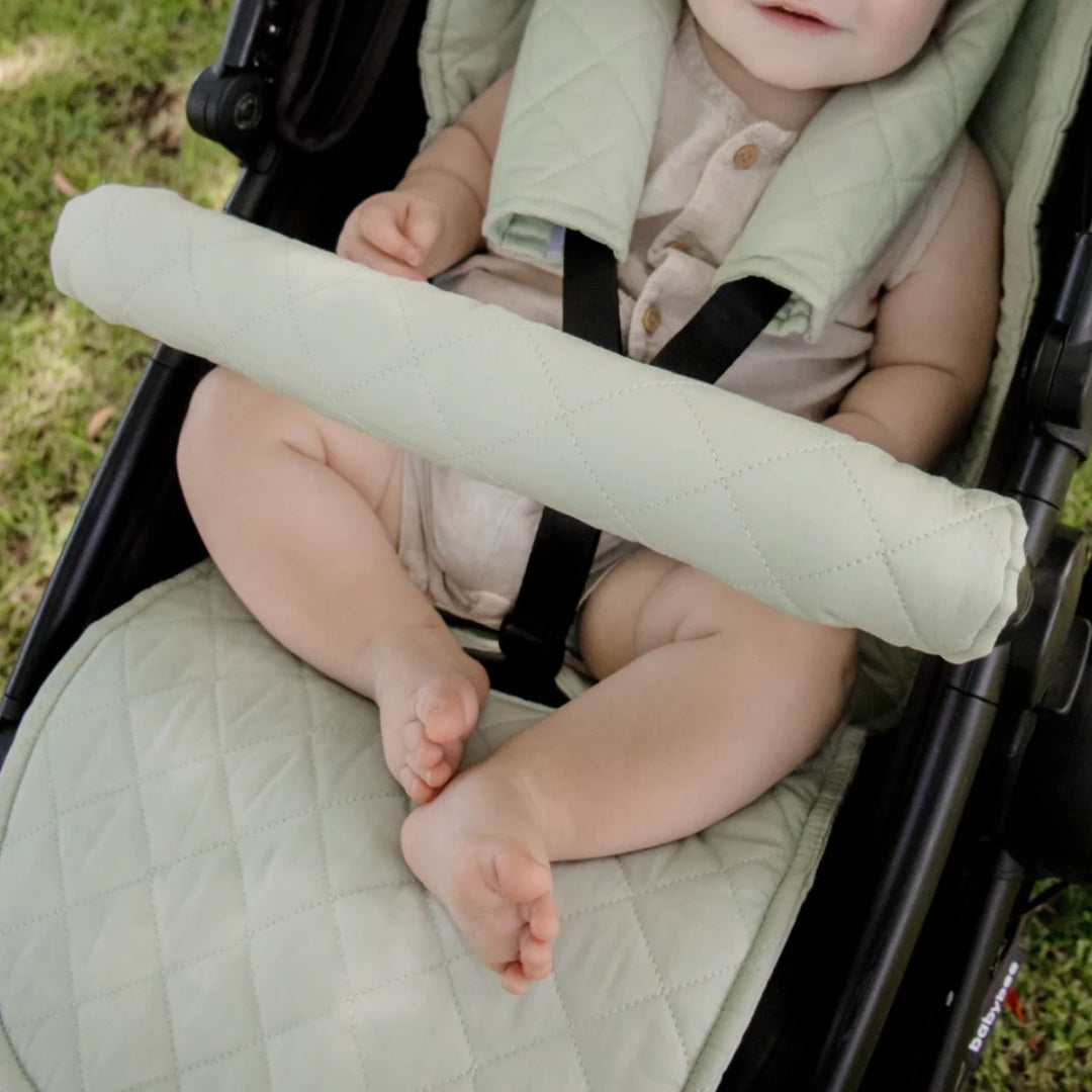 BAMBELLA DESIGNS PRAM BAR COVER - FERN | QUILTED