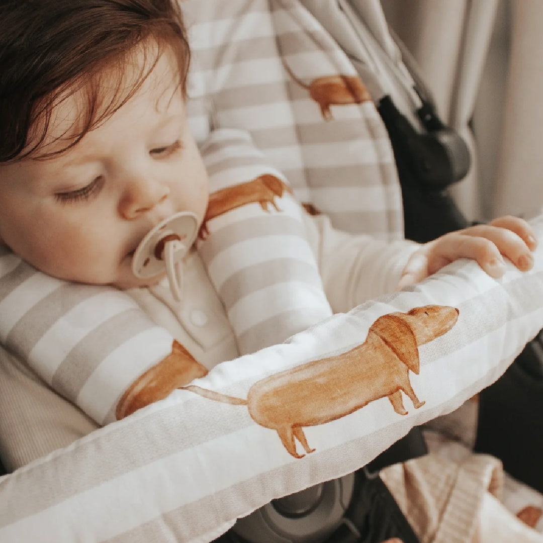 BAMBELLA DESIGNS PRAM BAR COVER - DACHSHUND DAYS