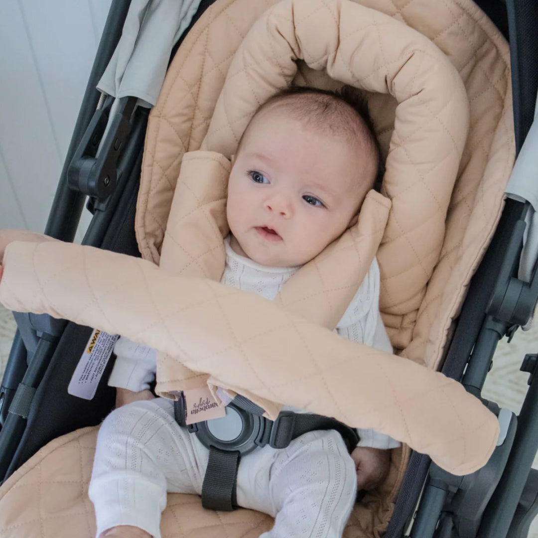 BAMBELLA DESIGNS PRAM BAR COVER - NUDE | QUILTED
