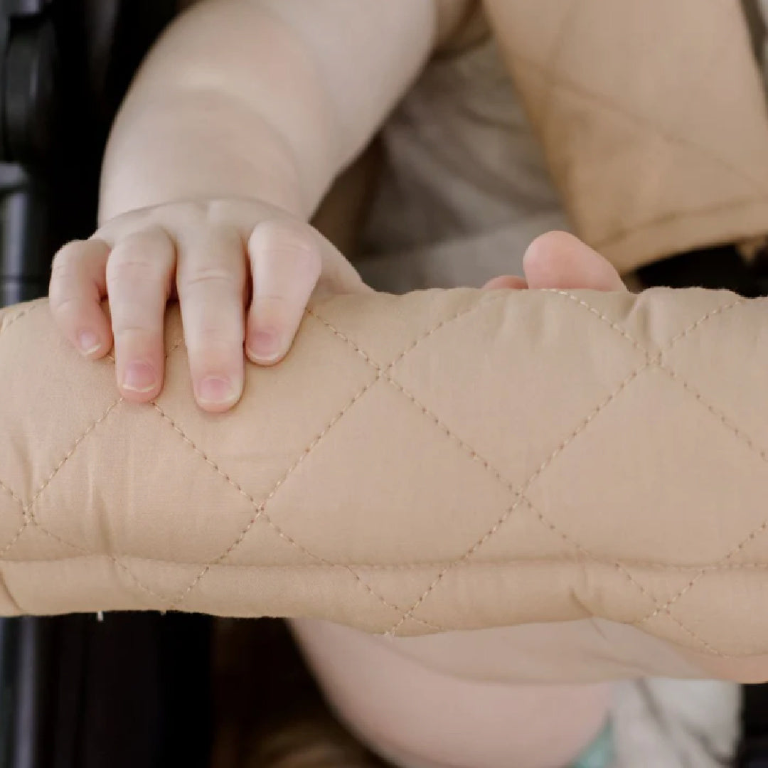 BAMBELLA DESIGNS PRAM BAR COVER - NUDE | QUILTED