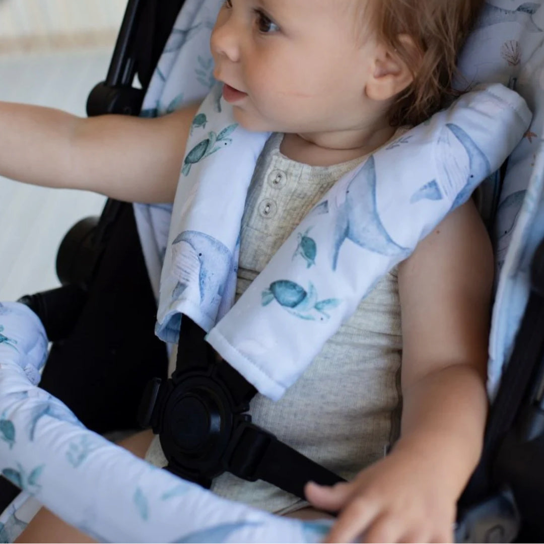 BAMBELLA DESIGNS PRAM HARNESS COVER - TURTLE BAY