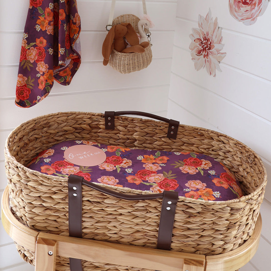 SNUGGLE HUNNY ORGANIC FITTED BASSINET SHEET / CHANGE PAD COVER - SIENNA