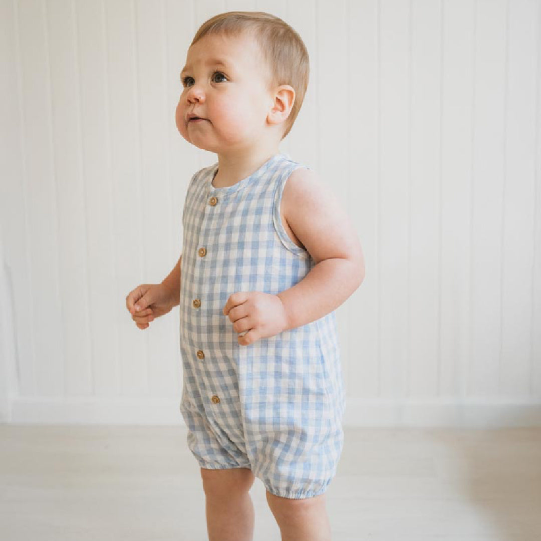 BEBE AXEL CHECK ROMPER