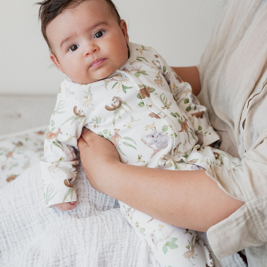 BEBE BAILEY NATIVE LS ZIP ONESIE