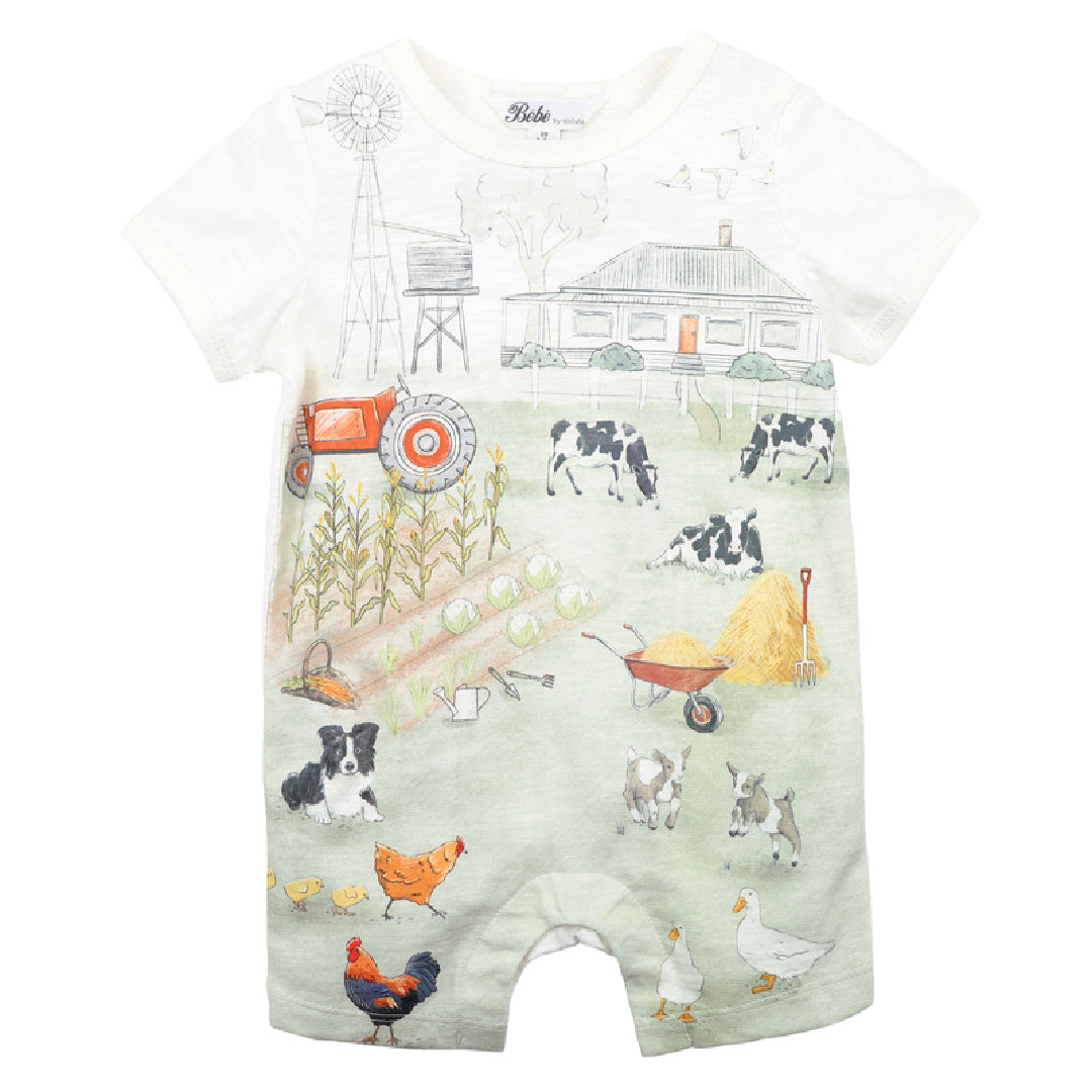 BEBE CHESTER FARM ROMPER