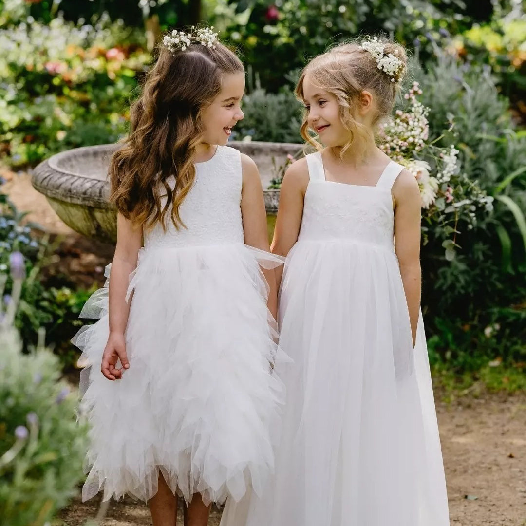 BEBE EMBROIDERED BODICE TULLE DRESS - Lollypop Lane Kidswear BEBE EMBROIDERED BODICE TULLE DRESS - Lollypop Lane Kidswear