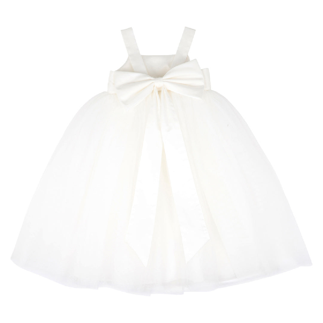 BEBE EMBROIDERED BODICE TULLE DRESS