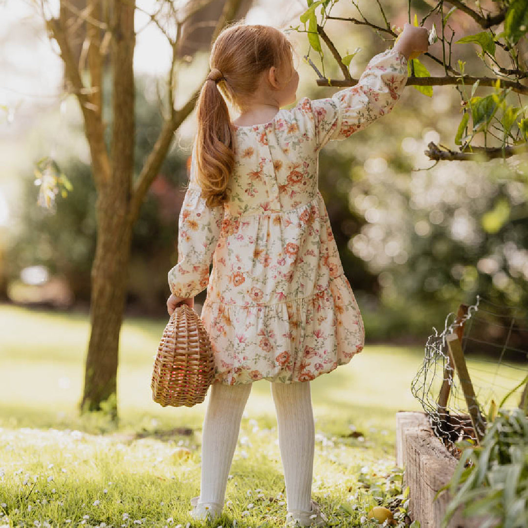 BEBE EMMY PRINT ORGANIC DRESS