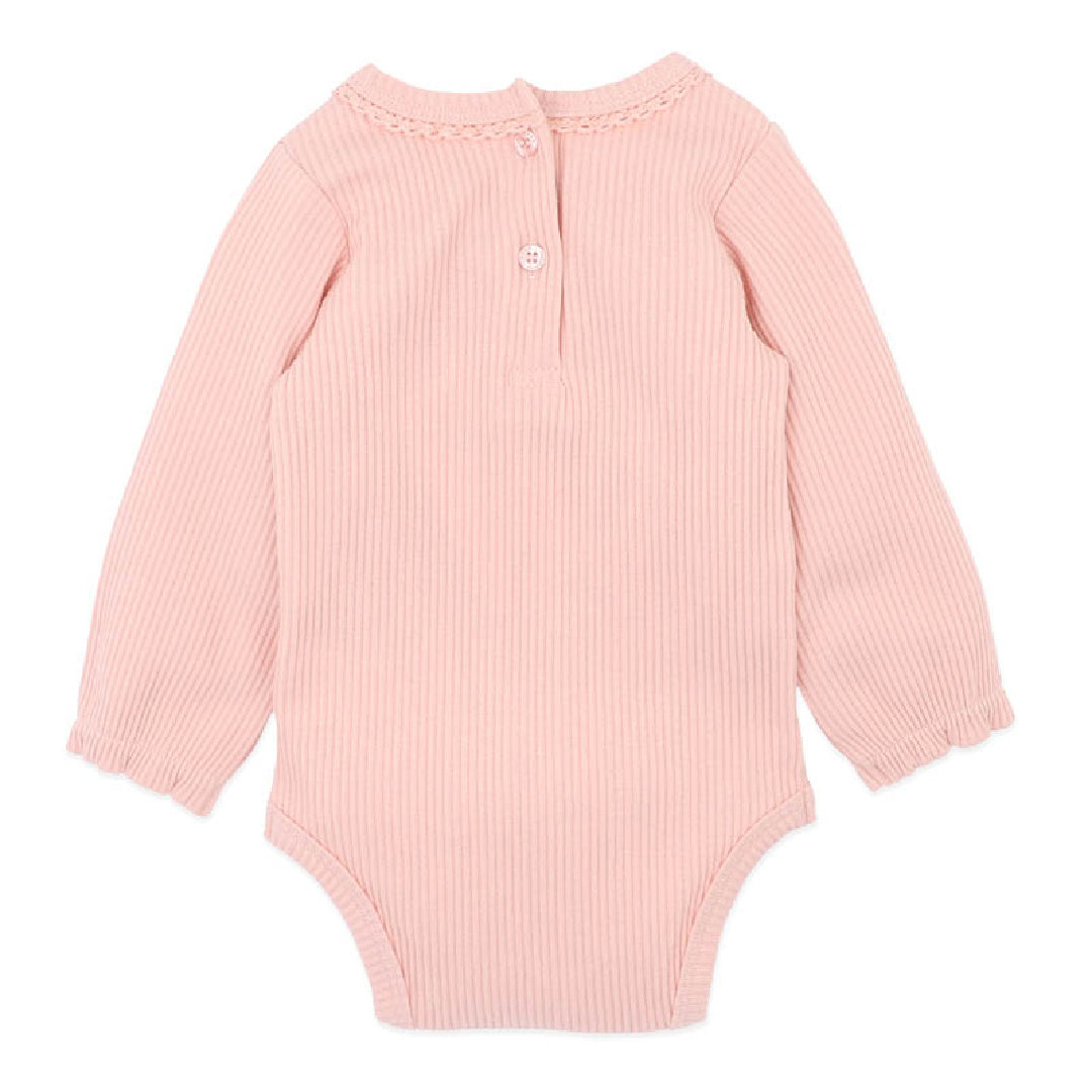 BEBE EMMY LS RIB BODYSUIT (DUSTY ROSE)