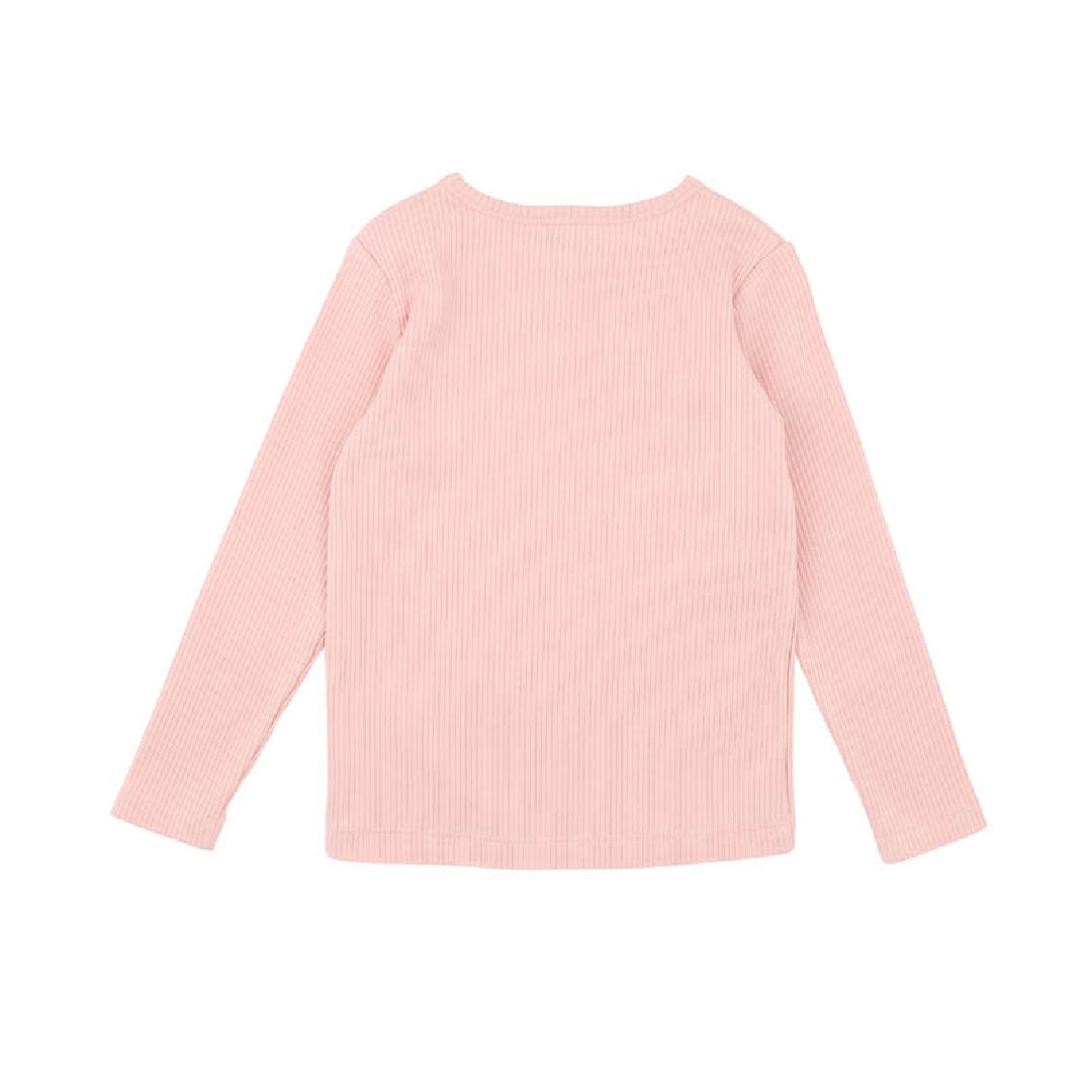 BEBE EMMY LS RIB TEE (DUSTY ROSE)