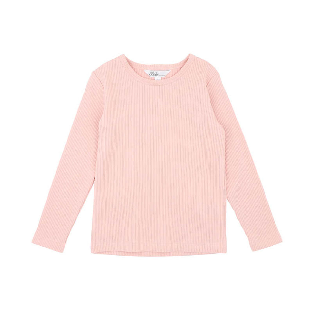 BEBE EMMY LS RIB TEE (DUSTY ROSE)