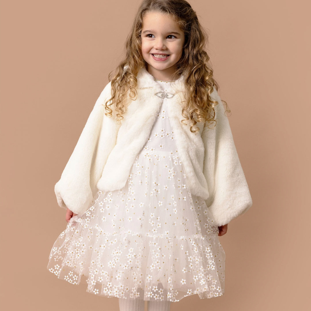 BEBE PETAL FAUX FUR JACKET