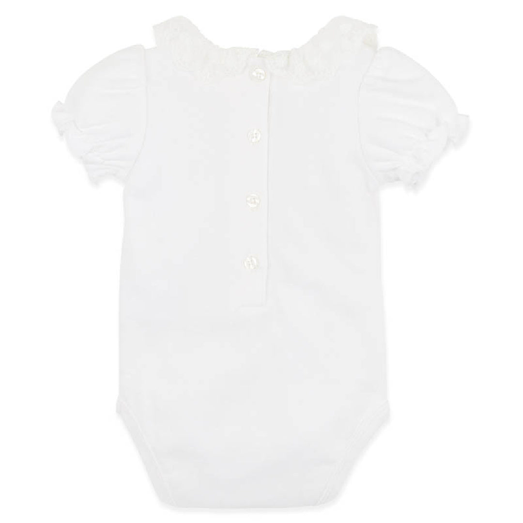 BEBE LACE COLLAR ORGANIC BODYSUIT