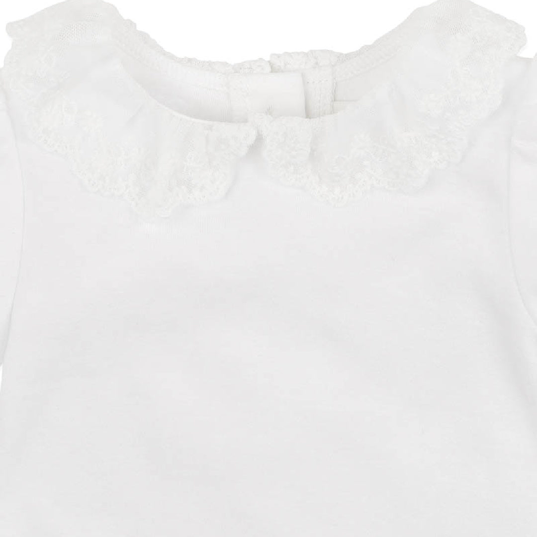 BEBE LACE COLLAR ORGANIC BODYSUIT