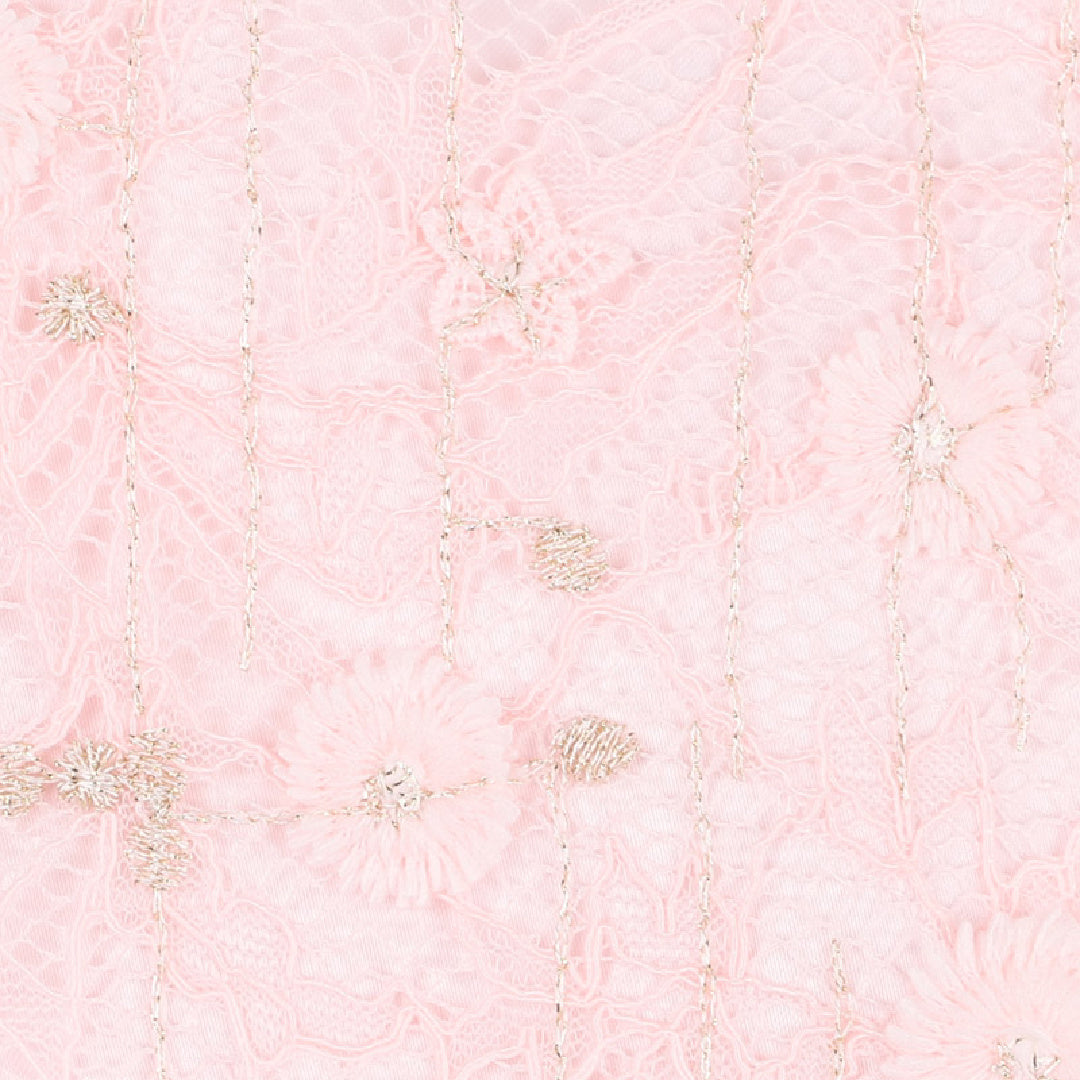 BEBE LACE BODICE DRESS - DUSKY PINK