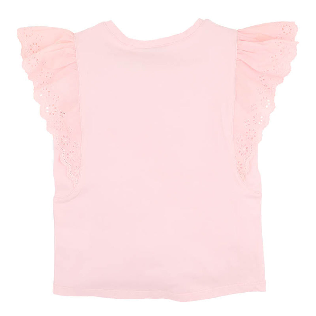 BEBE PINK BROIDERY TEE