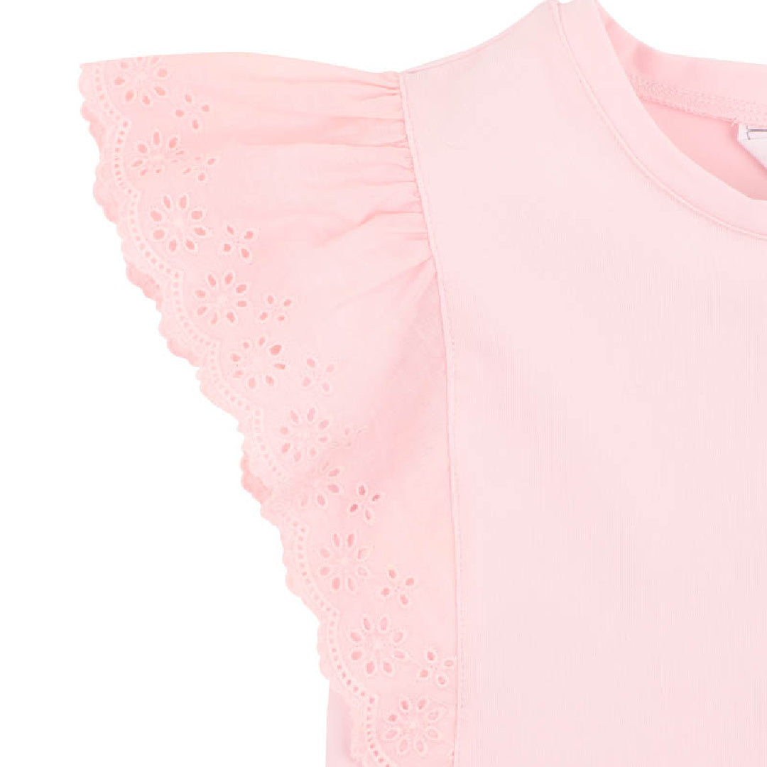 BEBE PINK BROIDERY TEE