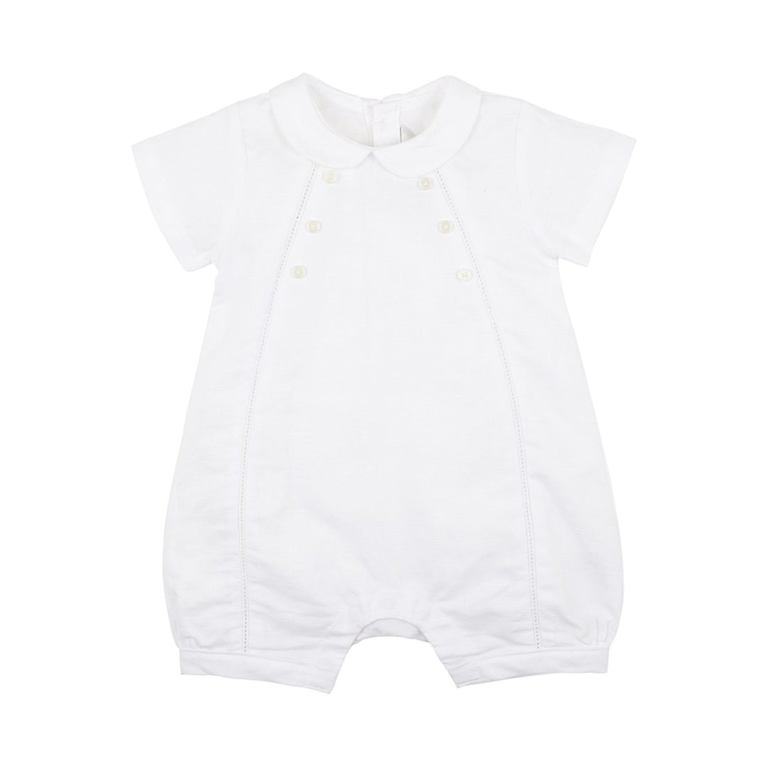 BEBE ROMAN LINEN BLEND DRESSY ROMPER