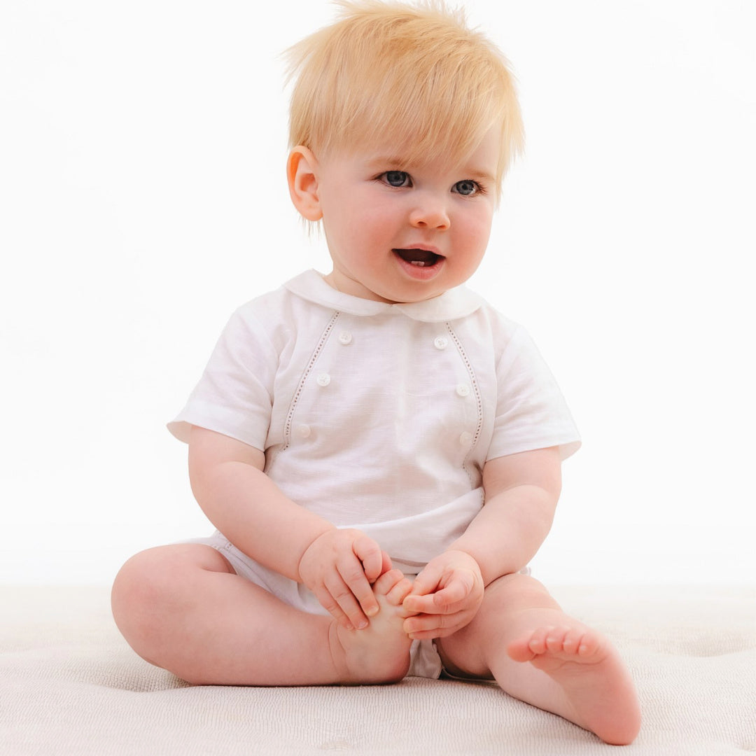 BEBE ROMAN LINEN BLEND DRESSY ROMPER